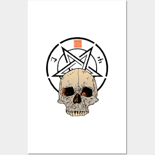 Pentacle and skull Posters and Art